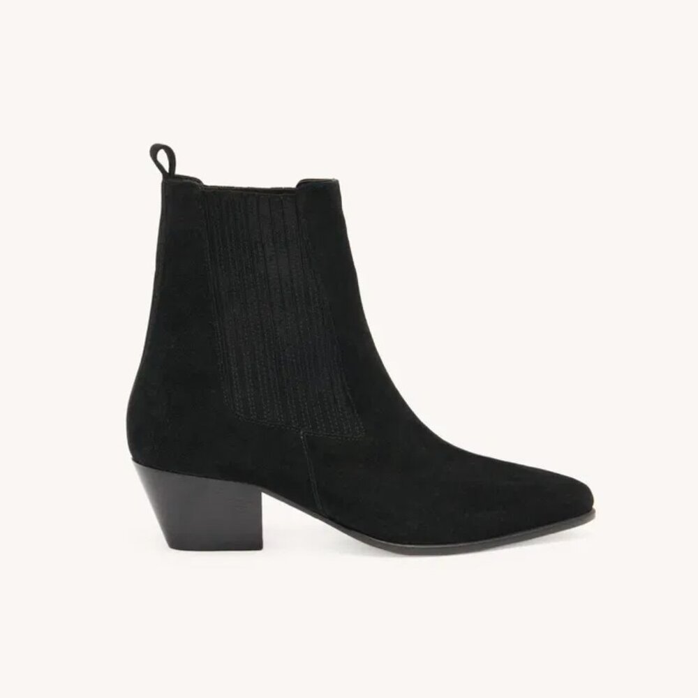 🖤 Sandro Black Suede Ankle Boots – Size 37 (US 6.5–7) – Minimal & Chic